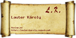 Lauter Károly névjegykártya
