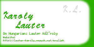 karoly lauter business card